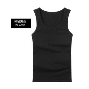 New Mens Cotton Slim Vest Sports Summer New Youth Stretch Undershirt Breathable Gold 2