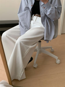 Korean Style Casual High Waist Belted Wide Leg Jeans Womens Summer New Loose Slimming Commuter Versatile Long Pants