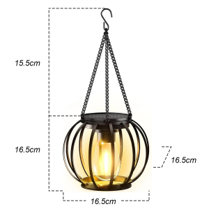 Vintage Solar Lantern Outdoor Solar Hanging Lanterns Lights with Hook Warm White Waterproof Solar Lights for Patio Garden Porch