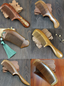 Dụng Cụ Làm Đẹp Tóc Bằng Gỗ Tự Nhiên Green Sandalwood Cầm Tay Dùng Tại Nhà Chống Tĩnh Điện Không Phải Gỗ Persimmon