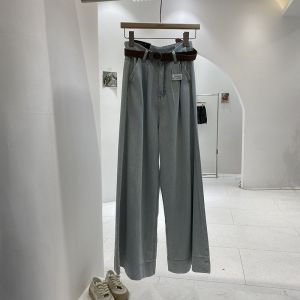 plus Size American Retro Wide Leg Jeans Womens Autumn Fat MM300 Pounds Slimming Floor-Length Straight Long Pants