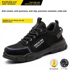 DINGGU | Steel Toe Safety Work Boots For Men Anti-Smash Anti-Puncture Breathable