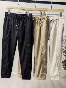 New American Style Mens Sporty Lightweight Anti-Wrinkle Loose Straight Leg Trousers Summer Casual Fashionable Nine-Piece Pants