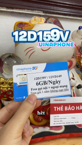 ( 1 TỶ GB ) Sim 5G Vinaphone Không Giới Hạn Data Xem Youtbe  Tiktop   Face Trọn Gói 12 Tháng Không Nạp Tiền | 12THAGA70N 12D159V 12SODA 12VD120M U1500 D500 . FREESHIP - CHƯA KÍCH HOẠT.