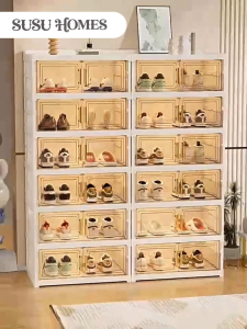 SUSU HOMES Installation-free Shoe Cabinet Foldable Large Capacity Storage Organizer Shoe Rack Kabinet Kasut Bertingkat