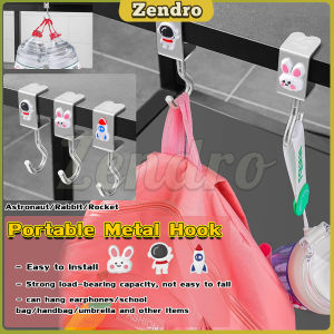 ZEO Portable Metal Hook Table Hook Multifunction Hooks with Cartoon Pattern Student Supplies