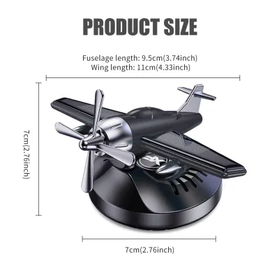 Aitemay Car Aromatherapy Ornaments DIY Fragrance Diffuser Swinging Rotating Propeller Solar Car Ornament Dashboard Plane Decoration Accessories Men Cool