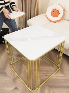 Square Stone Panel Side Table