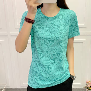 Summer Womens Ice-Proof UV-Proof Camouflage Short Sleeve Outdoor Quick-Dry Clothes Quick-Drying Stretch Breathable Sports round Neck T-shirt