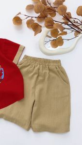 Bộ Đũi Cộc Tay Mặc Tết Cho Bé Bộ Quần Áo Cộc Đũi In Hình Rồng Phượng Cho Bé Từ 10-28kg MOONHOUSE