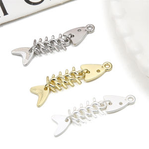 จี้ก้างปลาอัลลอยแฟนซีขนาด48X12มม. 1ชิ้น/ถุงสำหรับทำเครื่องประดับสร้อยคอสร้อยข้อมือเครื่องประดับ DIY
