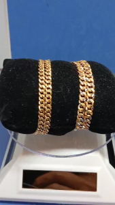 Sesuai Utk BUDAK Shj.Emas Korea(24K Gold Plated) Rantai Tangan Pattern Bunga(Pasir Sinar)2 in 1 Ada 2 jenis warna pilihan