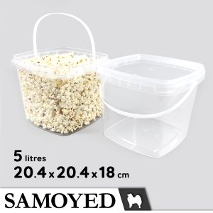 SAMOYED STBX-KC-204 Tempat / Kotak / Ember Plastik Penyimpanan Serba Guna / Food Grade Plastic Storage / Container / Organizer Box / Bucket 5 Liter (Makanan / Minuman / Snack / Dessert / Pudding / Yoghurt / Es Krim / Buah / Aksesoris / Mainan)