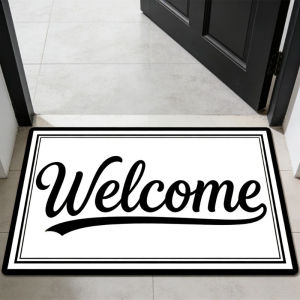 Classic Welcome Retro Diatom Floor Mat Anti-slip Absorbent DoormatFront Door Entrance Hall Living Room Kitchen Bathroom