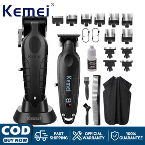 KEMEI 2293 Professional Hair/Beard Trimmer for Men Zero Gapped Hair Clippers for Barber with T Blade Cordless Rechargeable