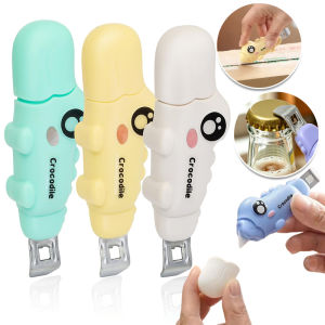 3pcs Multi-functional Beer Bottle Opener / Mini Crocodile Vial Opener with Box Cutter / Portable Mini 2 in 1 Bottle Opener / for Oral Liquid Cap Medicine Bottle