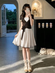 SENWA | Bộ Đầm Kiểu Hàn Quốc Mới cho Phụ Nữ Nhỏ Gọn Mùa Hè