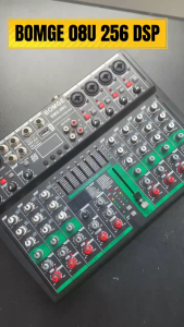 BOMGE audio mixer supportsUSB/MP3/Bluetooth computer inputfeatures a 256-channel DSP and 48Vphantom power and is a stereo studioaudio mixer suitable for live DJ recording.