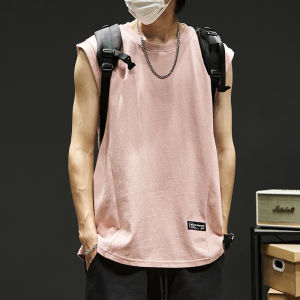 Mens Summer Fitness Sport Tank Top Sleeveless Wide Shoulder Cut out Arm Muscle Building Youth Trendy Vest Set Casual Loose Fit