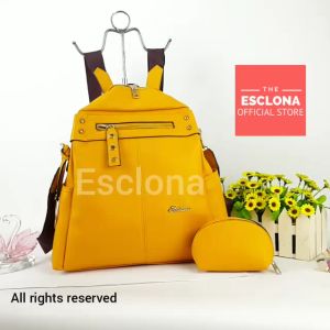 TAS RANSEL WANITA ESCLONA 018 PREMIUM BACKPACK STYLISH MULTIFUNGSI TAS GENDONG TAS RANGSEL TAS PUNGGUNG