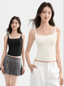 Secret World | Womens Camisole Top with Pads Summer Fashion