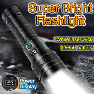 Outdoor Flashlight Portable Flashlight White Laser Torch Light Long-range Tactical Flashlight Use Rechargeable Light for Camping Home