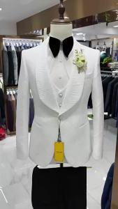 24 Hours Ship Mens Formal Events Suit 3 Piece Slim Fitting Wedding Groom Suits Jacket Vest Pants One Button Jacquard Tuxedo