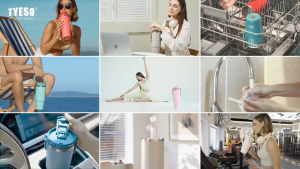 Tyeso 600ml/1200ml Stainless Steel Tumbler with Straw Vacuum Insulated Tumbler for Hot and Cold