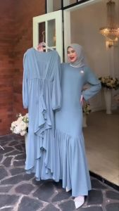 Airin Dress Gamis Putih Ceruti Bay Dol Full Furing Terbaru 2024