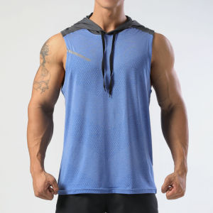 Summer Fitness Sport Vest for Men Quick Drying Breathable Moisture Absorbent Super Elastic Sleeveless Running Shirt