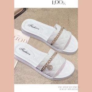 ใหม่พร้อมส่ง LHMonday รองเท้าสวมแต่งโซ่ สีทองห้อย รองเท้าผู้หญิงพื้นนิ่มสวมใส่สบาย เป็นวิธีในการแสดงความงามและคุณภาพของเวลา สนใจสั่งงานที่ชัดเจน!