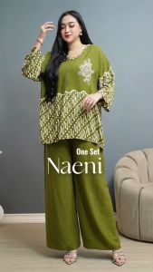 Setelan Naeni Jumbo One Set Rayon Batik Busui Piyama Baju Tidur Modis