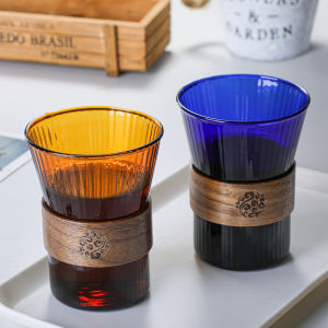 MrWater European Style Glass Cup with Ear for Coffee And Tea Time Colorful Luxury Concentrated Cup Heat Resistant Single Layer Borosilicate Glass