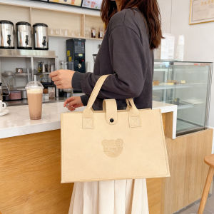 Felt Bear Handbag Large Capacity Tote Bag Eco-friendly Shopping Bag Souvenir Gift Bag