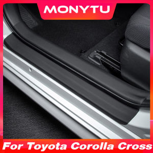 4pcs For Toyota Corolla Cross Car Door Sill Scuff Protector Sticker PU Leather Anti-Scratch Decals，Car Exterior Modification Accessories 2021 2022 2023 2024