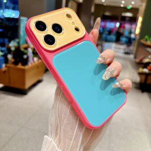 Fashion Acrylic Contrasting Color Crystal Camera Protection Phone Case for iPhone 17 16 15 14 Pro Max Shockproof Bumper Cover