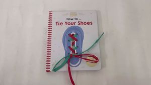 Tie Your Shoes Educational Gold Stars Board Book for Kids (Age 3+) to Develop Motor Skills with Shoelaces & Shoe