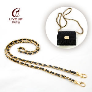 สายสะพายไหล่กระเป๋าแบบโซ่สำหรับกระเป๋าสตางค์สะพายข้างสไตล์ Chanel ขนาดเล็ก สายสะพายข้างสี่เหลี่ยม สายรัดกระเป๋าสี่เหลี่ยม สายสะพายข้างสีทอง สีเงิน สีดำ
