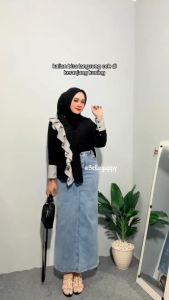 BIG SALE RAMADHAN CUCI GUDANG Rok Jeans Theana - Rok Jeans Skrit 60rb DAPET 2pcs
