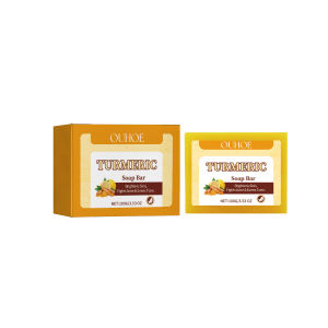 Ouhoe Turmeric Soap Bar Dark Spot Deep Cleaning Oil Control Skin Fresher And Brighter Improve Skin Texture Fade Acne Marks Reduces Dark Spots Even Skin Tone Whitening Fights Acne Facial Soap Bar 100g