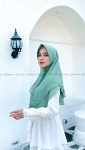 Jilbab Instan Khimar 2 Layer Mini Payet Bunga Ceruty Babydoll