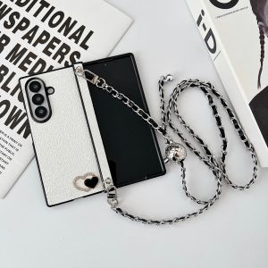 szhaiyu | For Samsung FLIP 8 Galaxy Z flip 8 Rhinestone Love Adjustable Long Crossbody Lanyard Phone Case Protect Cover