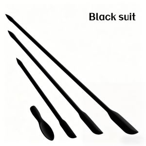 Mini Long Silicone Scraper Spoon Set Heat Resistant Butter Sauce Spatula Bottle Cosmetic Jar Cooking Container Wall Scraper