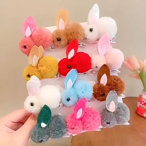 【Local delivery】10PCS-Cute Three-dimensional Bunny Rubber Band Korean Cartoon Animal Hair Rope Hair Clip Dual-purpose Hair Accessories