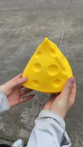 Squishy Jumbo Cheese Stress Ball Squeeze Toy Simulation Cheese Fidget Toy Slow Rebound Shapeable Venting Ball for Adult Gifts