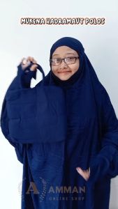 Mukena Terusan Dewasa Hadramaut Polos - Mukenah Traveling Jumbo Rayon Premium Bali Murah