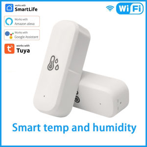 Tuya Indoor WiFi Temperature And Humidity Monitor Smart Home Remote Control Supports Alexa And Google Home Voice Assistants