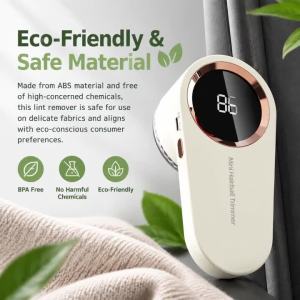 Fabric Shaver Rechargeable Lint Remover Sweater Defuzzer 6 Leaf Blades Digital LED Display to Remove Pilling for Clothes Sweater