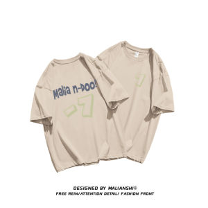 100% Pure Cotton American Street Style Letter Print Short Sleeve T-Shirt Mens Loose Fit Spring Summer Trendy Top