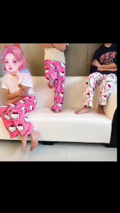 Coral Fleece Hello Kitty clothes Womens Warm Plush Cartoon Casual Home Pants Student Home long sleeves Pajamas